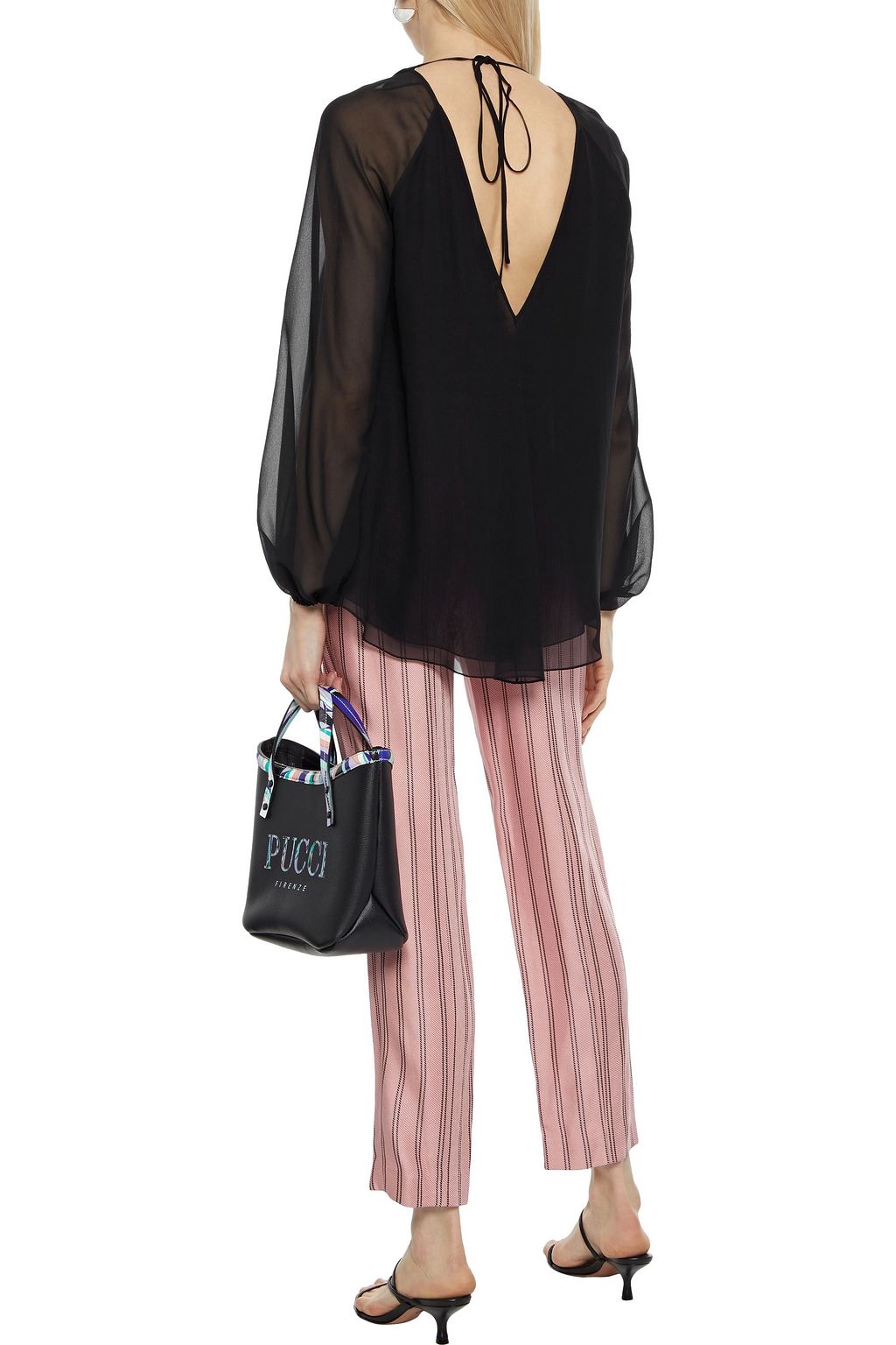PUCCI Gathered silk-chiffon blouse