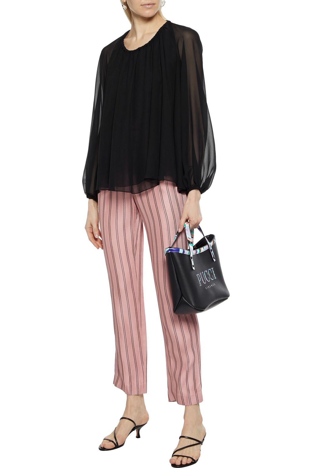 PUCCI Gathered silk-chiffon blouse