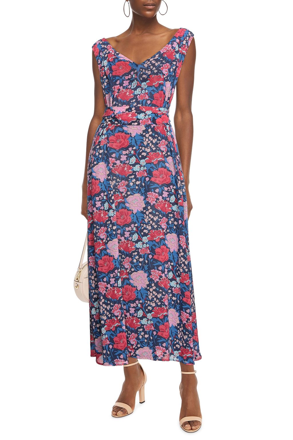 CLAUDIE PIERLOT Rivera gathered floral-print chiffon midi dress
