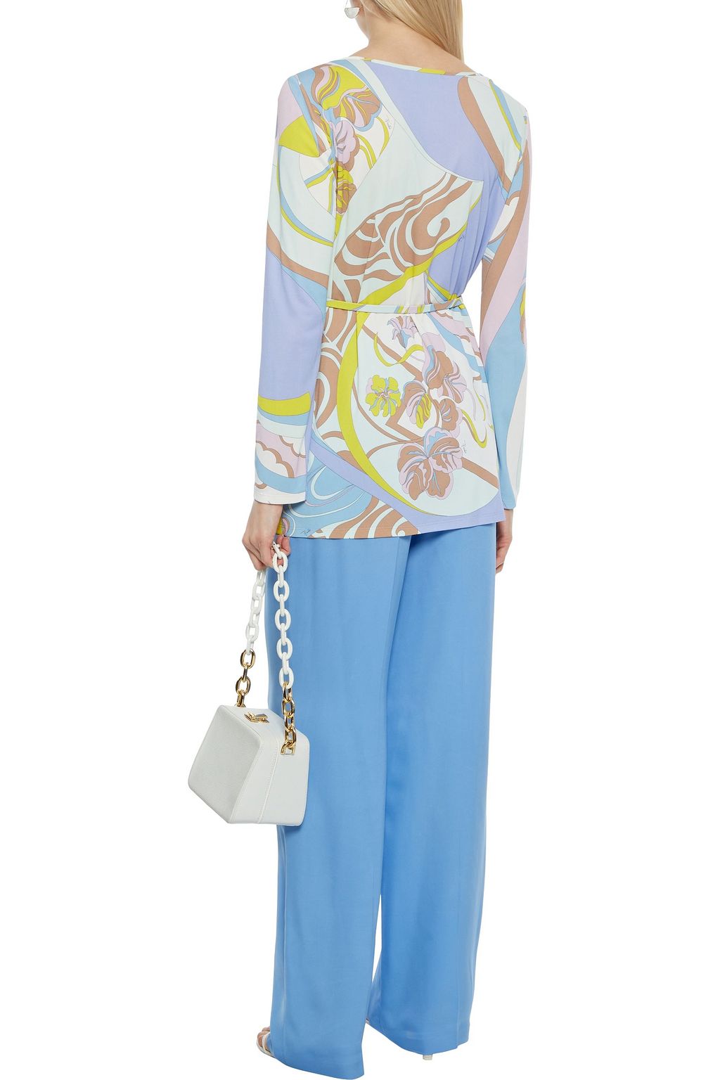 PUCCI Belted printed jersey tunic