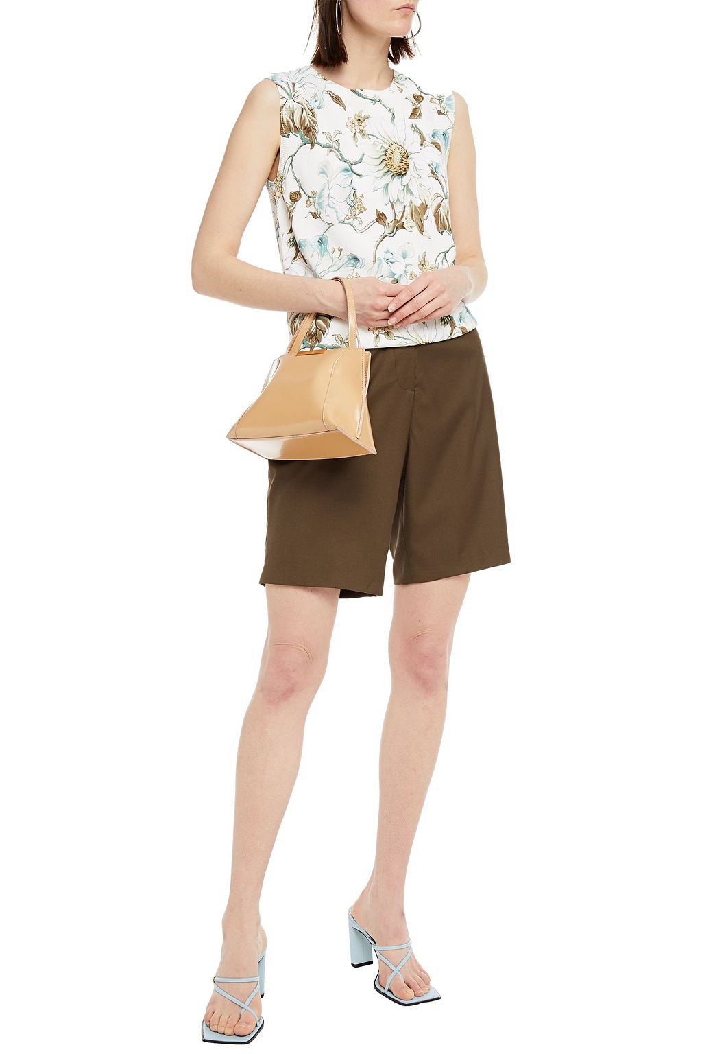 OSCAR DE LA RENTA Floral-print knitted top