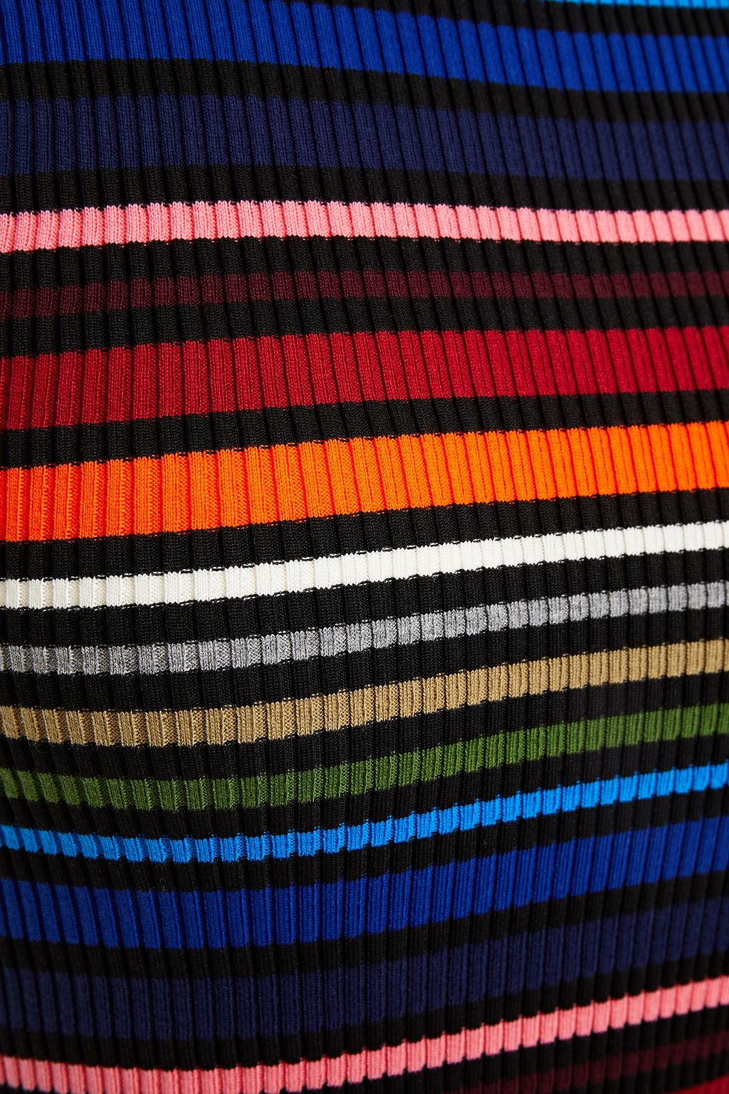 DOLCE&GABBANA Striped ribbed cotton-blend top