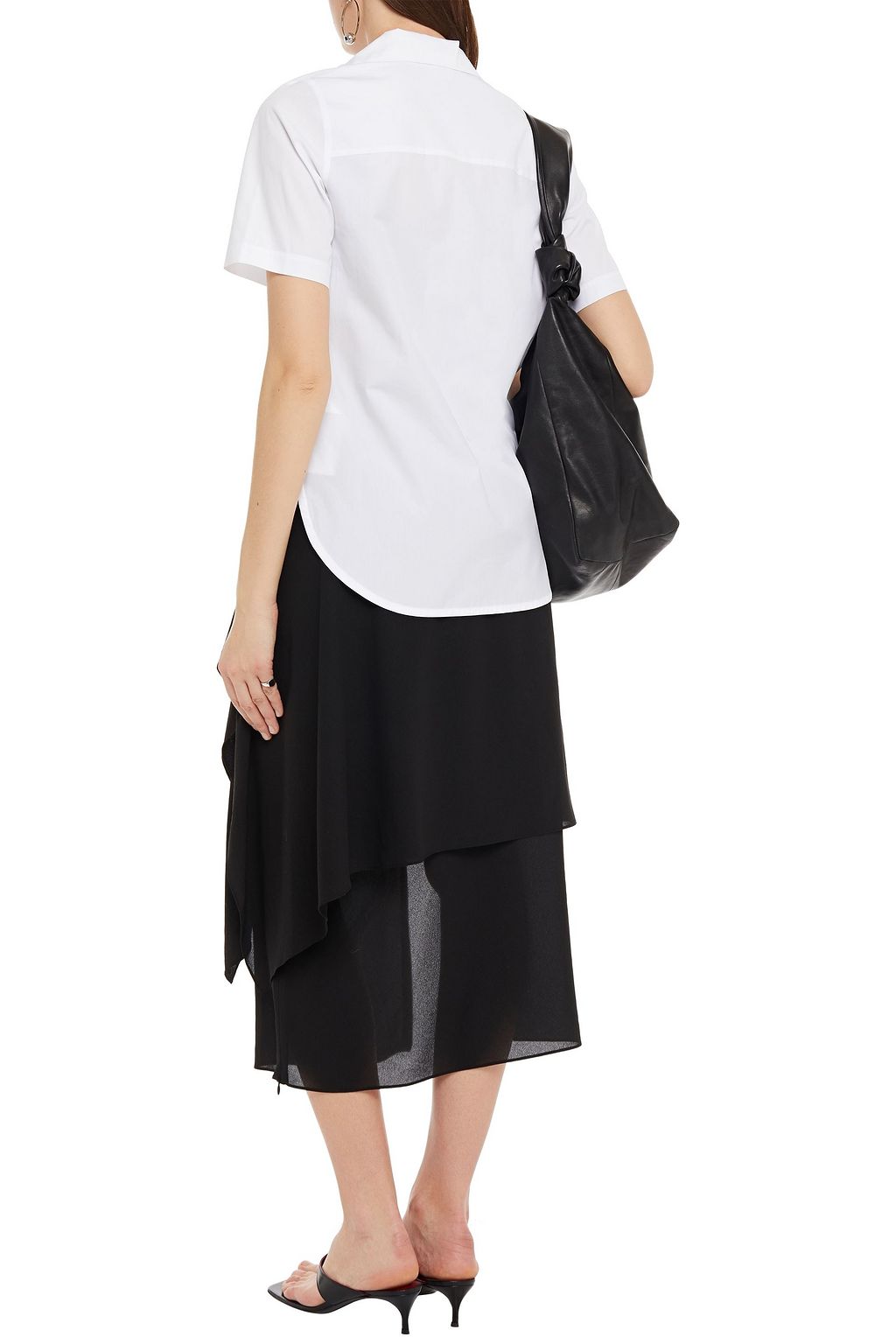 ACNE STUDIOS Draped layered crepe de chine skirt