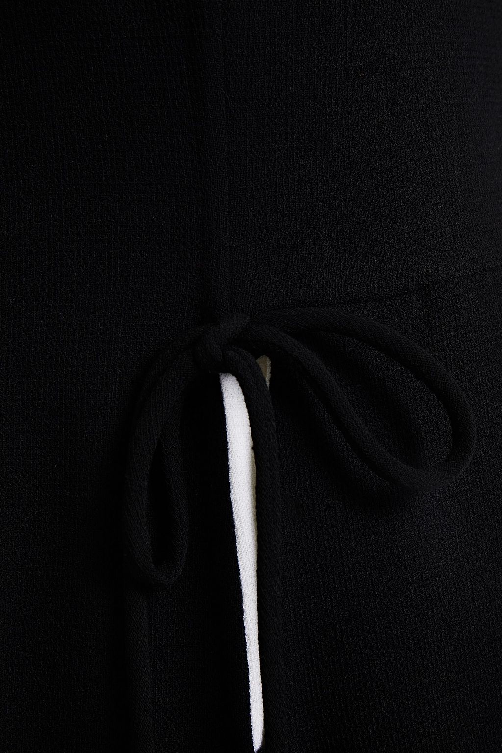 OSCAR DE LA RENTA Pleated bow-detailed wool-blend crepe dress