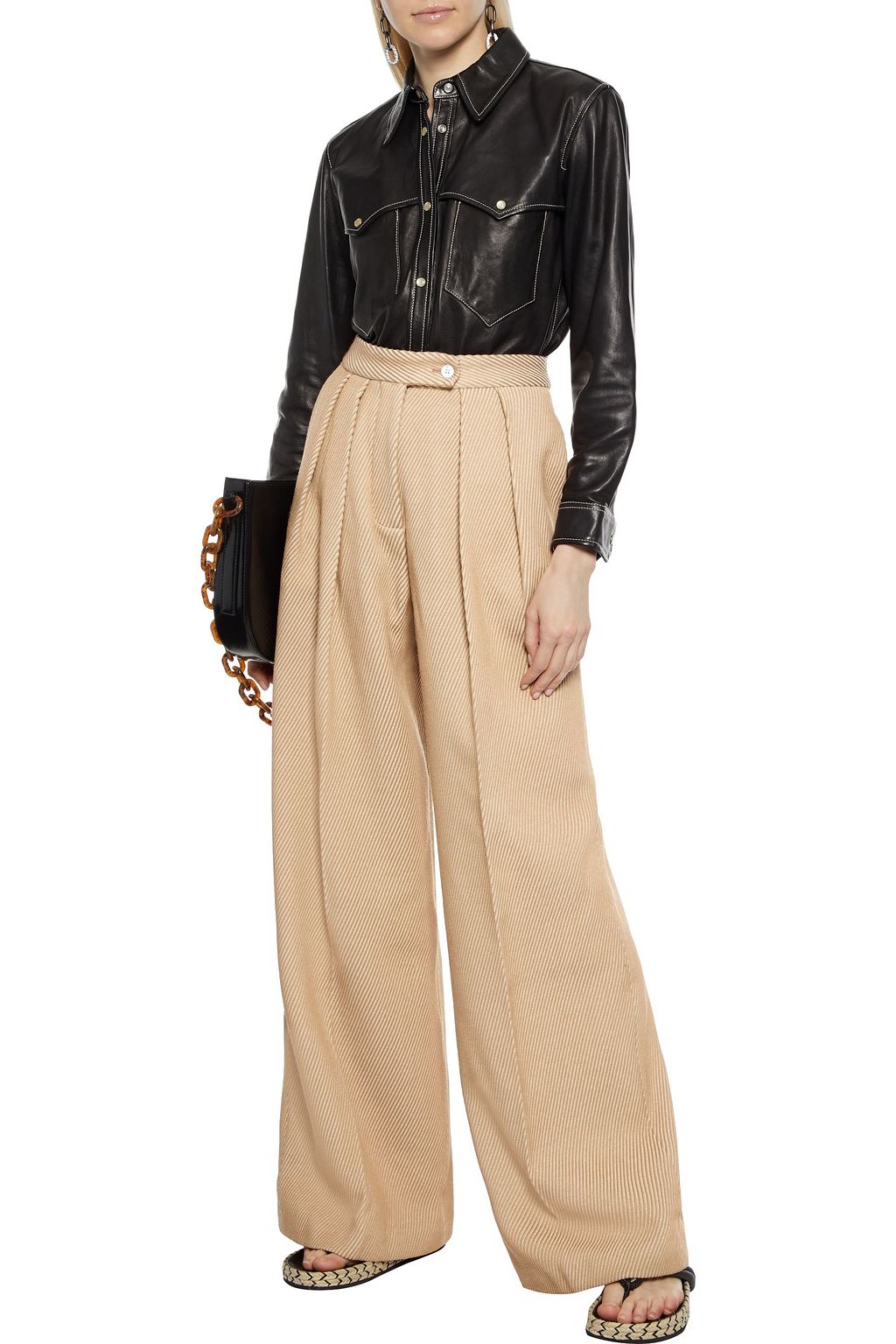 ACNE STUDIOS Wool-blend drill wide-leg pants