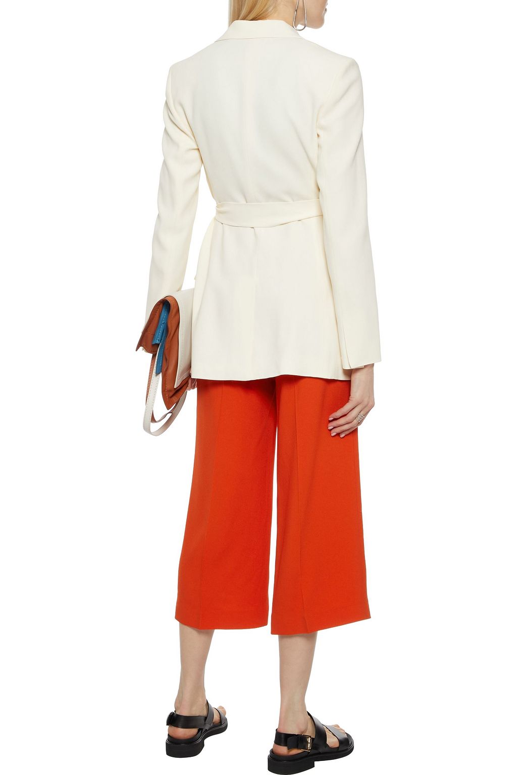 THEORY Cropped crepe wide-leg pants