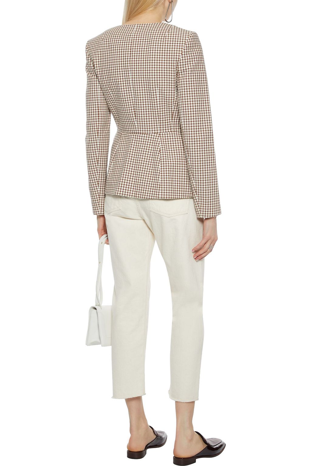 THEORY Checked cotton-blend jacket