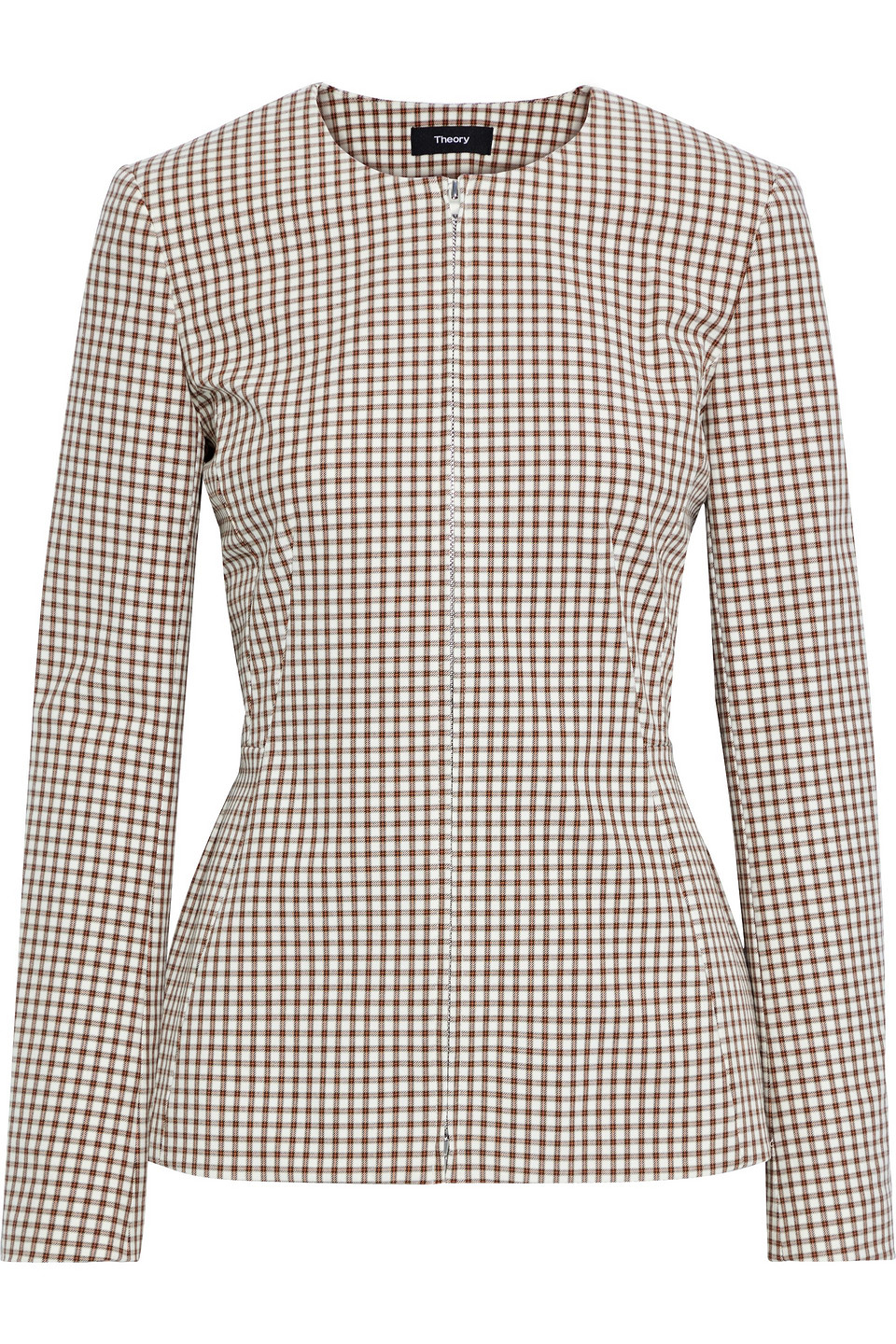 Checked cotton-blend jacket