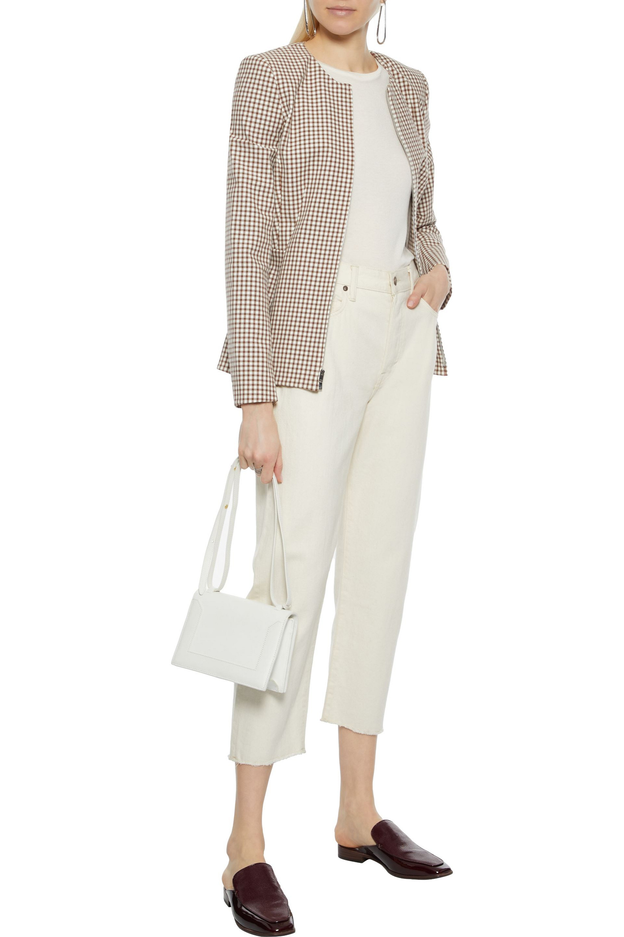 Theory Checked cotton-blend jacket