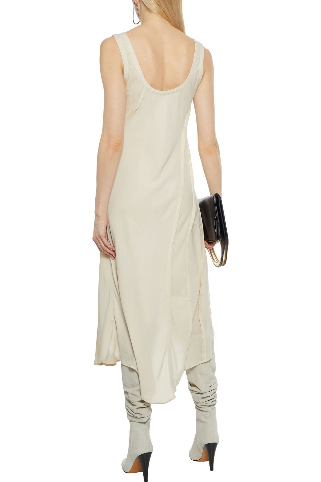 ACNE STUDIOS Patchwork crepe de chine, cotton-voile and georgette midi dress
