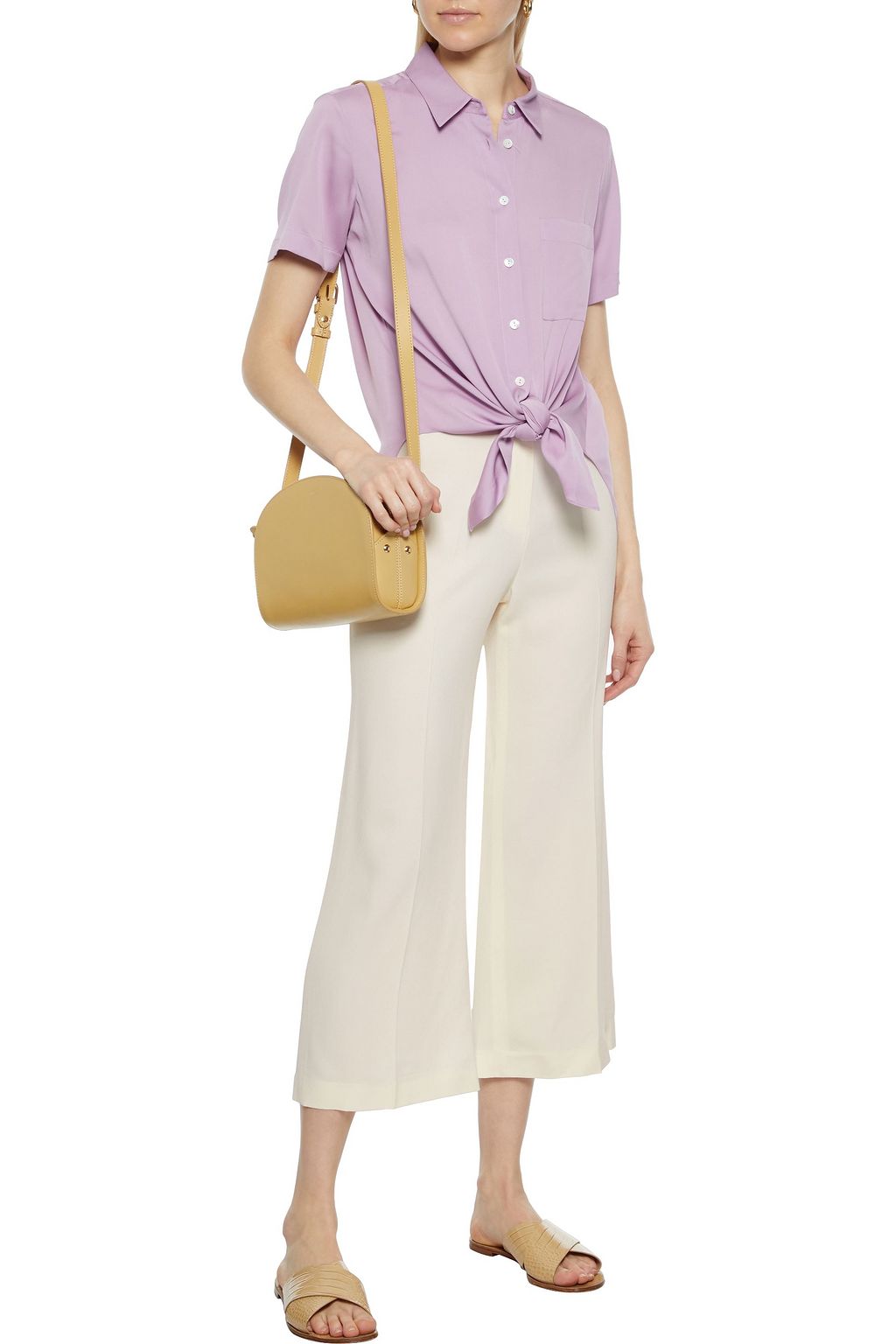 THEORY Silk-blend cady shirt