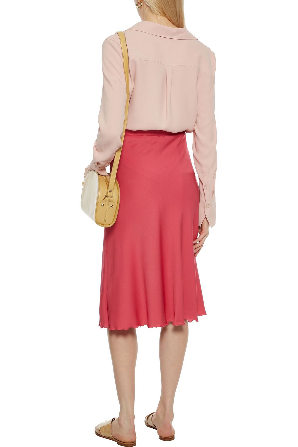 THEORY Silk-blend crepe de chine skirt