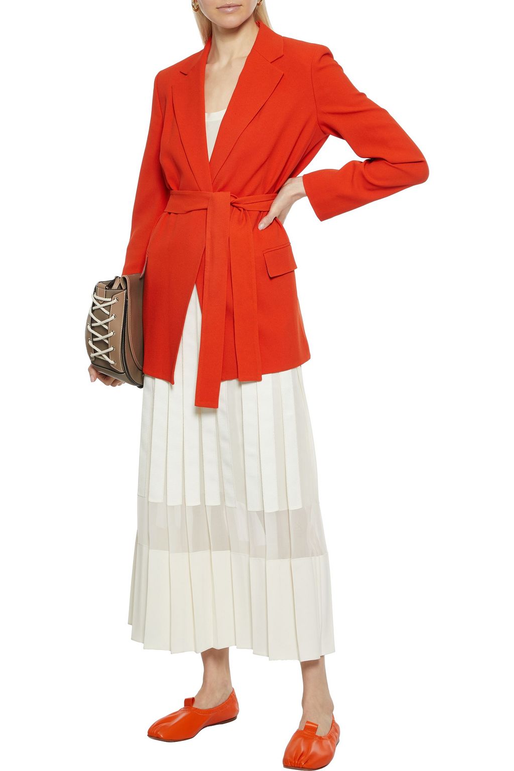 THEORY Belted crepe blazer