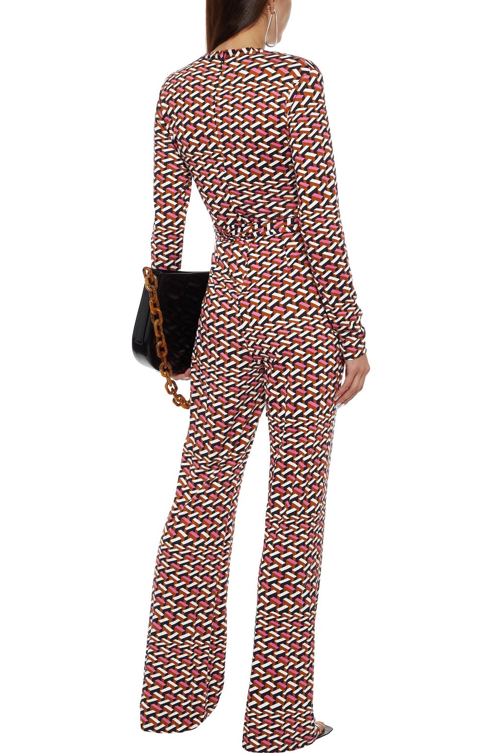 DIANE VON FURSTENBERG Melinda tie-front printed silk-jersey jumpsuit