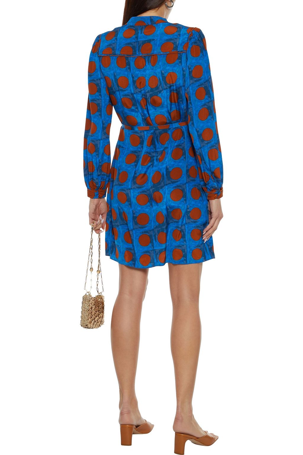 DIANE VON FURSTENBERG Glenda belted printed silk crepe de chine mini dress