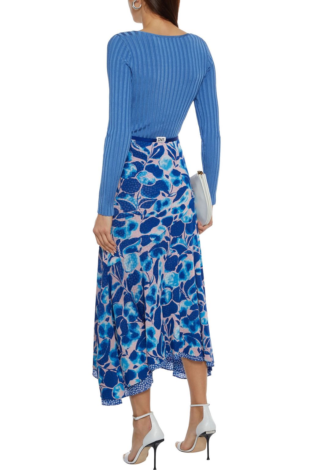 DIANE VON FURSTENBERG Ezlyn reversible printed stretch-mesh midi skirt