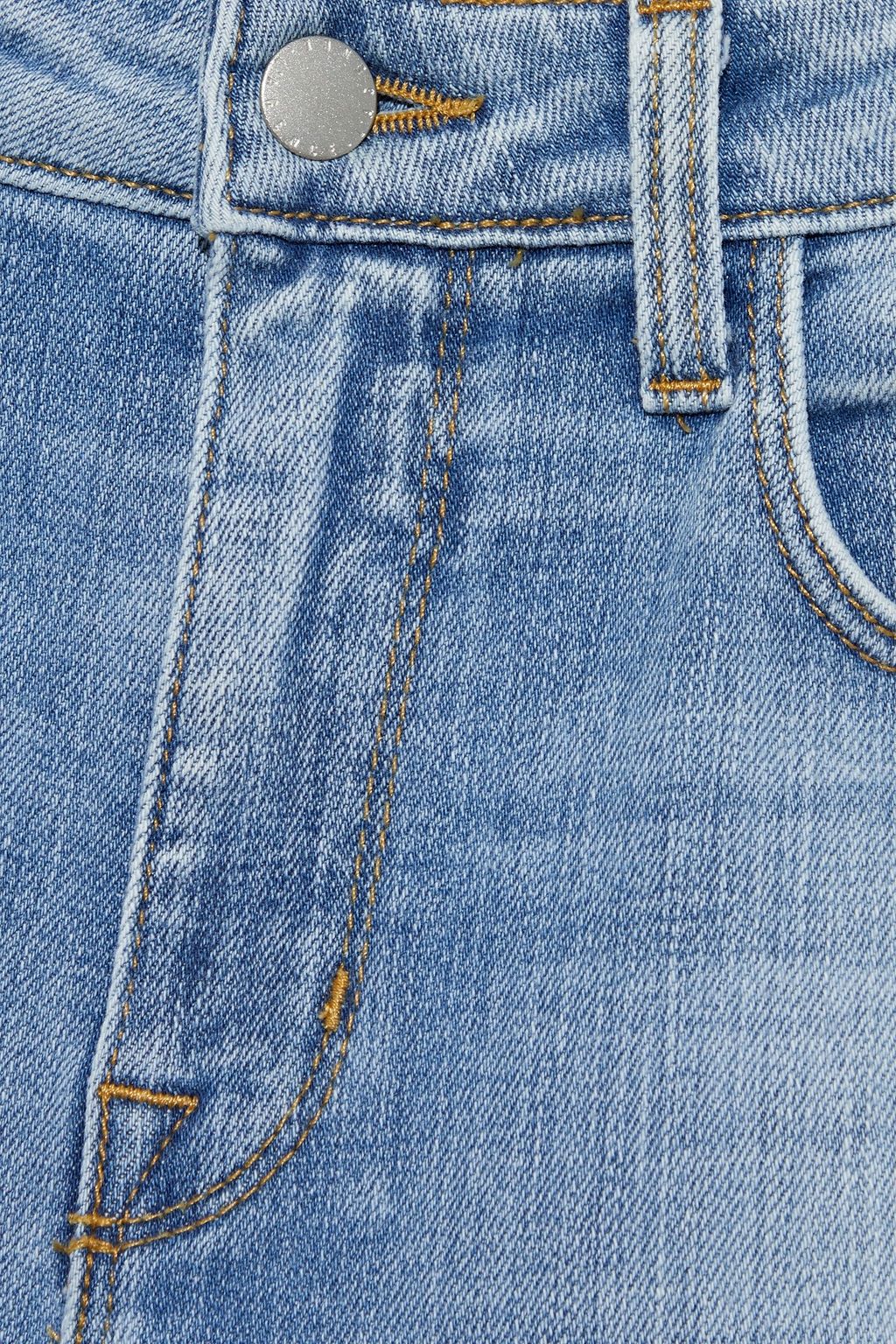 L'AGENCE Luna chain-embellished distressed high-rise straight-leg jeans