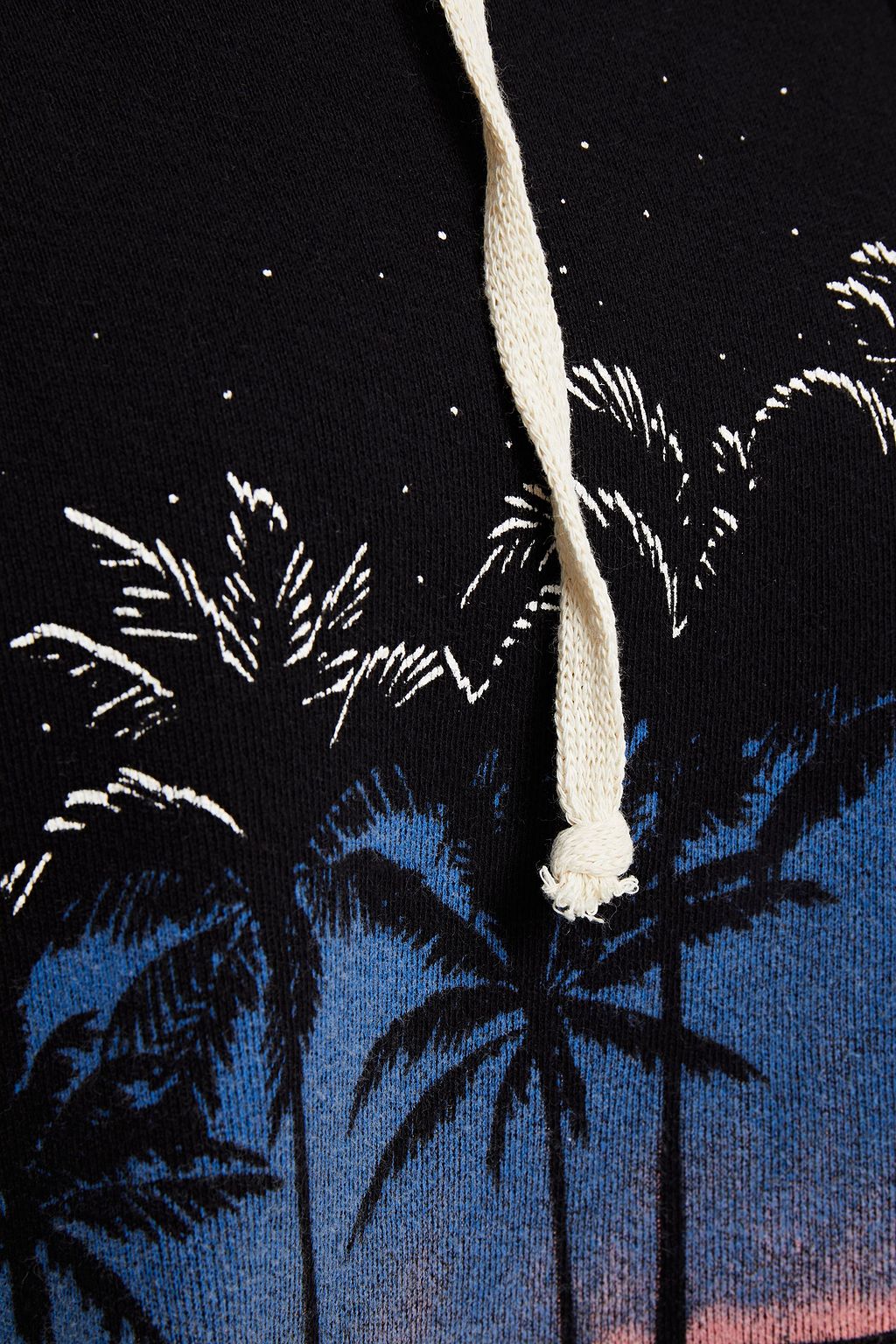 RE/DONE X THE ATTICO Cropped printed cotton-fleece hoodie