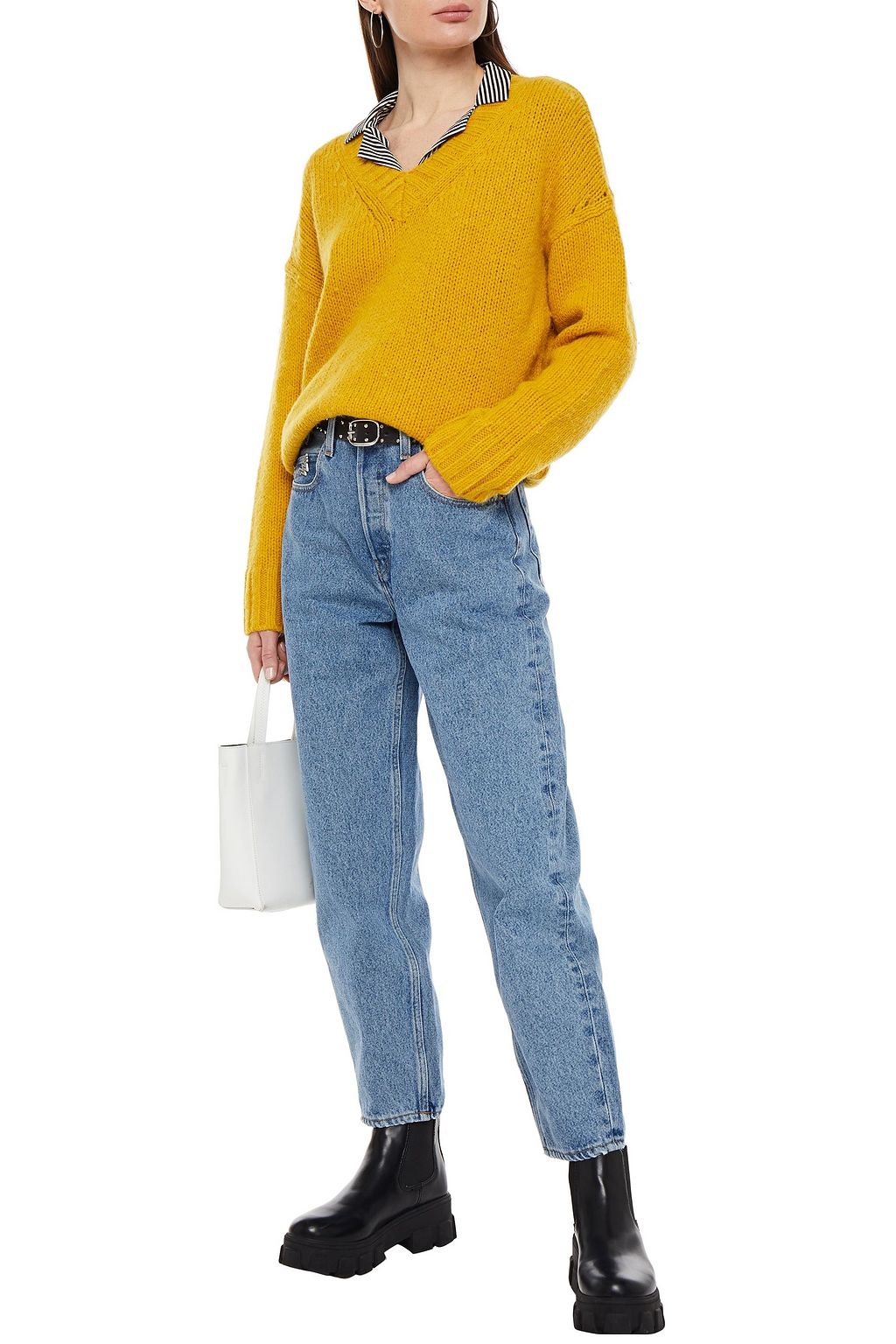 RE/DONE 80s Peg Leg faded high-rise tapered jeans