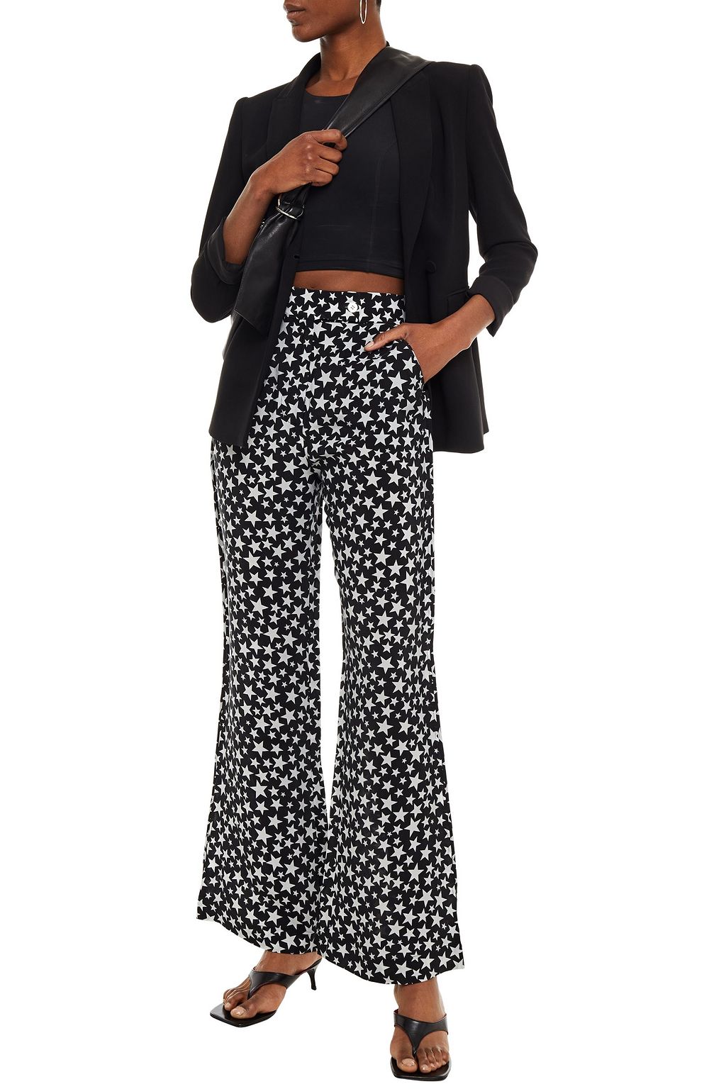 ACNE STUDIOS Printed cupro flared pants