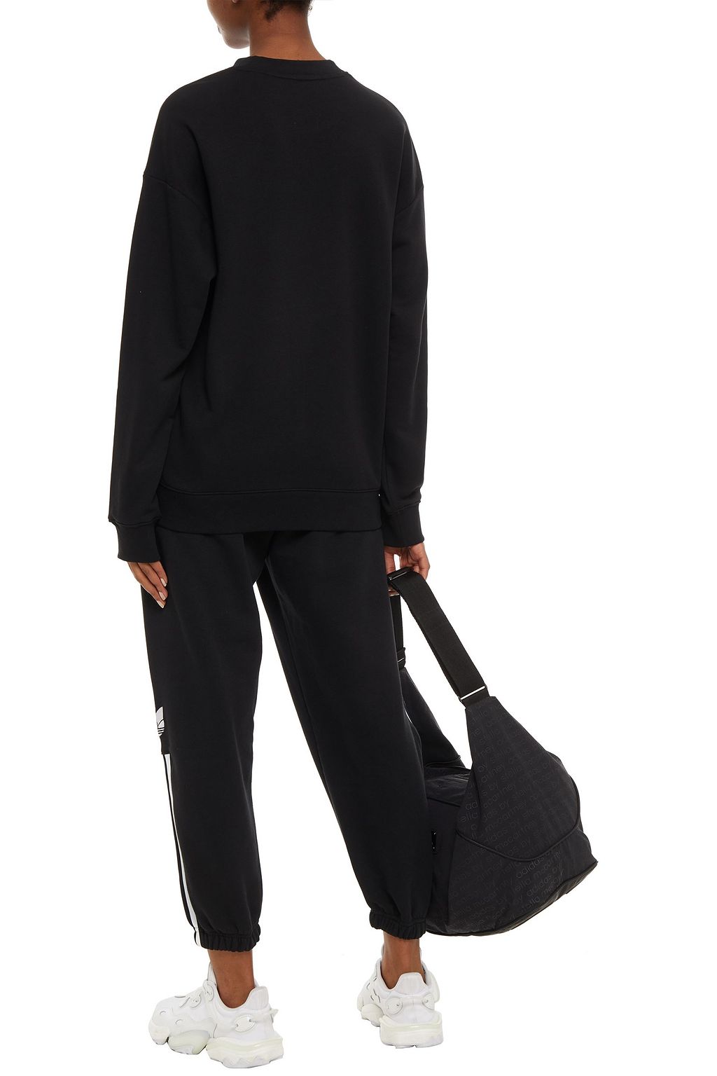 ADIDAS ORIGINALS Striped cotton-blend fleece track pants