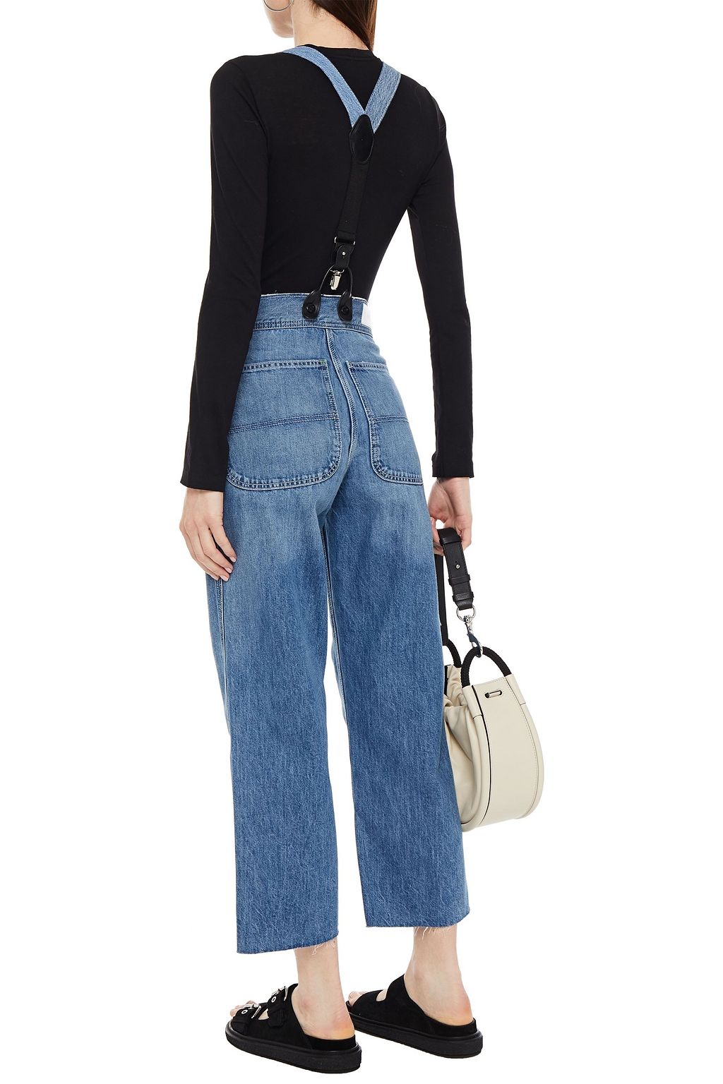 RE/DONE + Hikari cropped faded high-rise wide-leg jeans