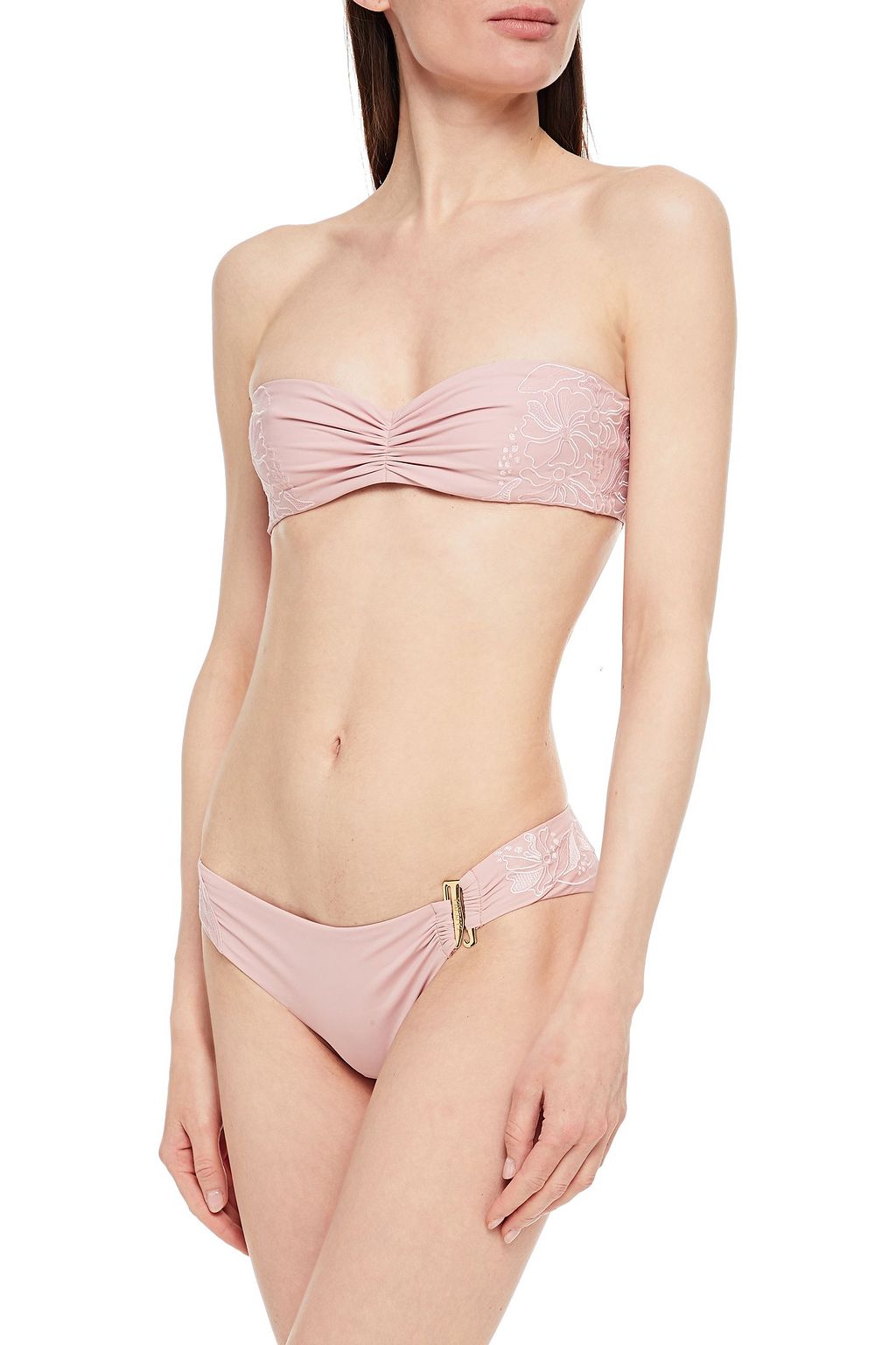 LA PERLA Embroidered mid-rise bikini briefs