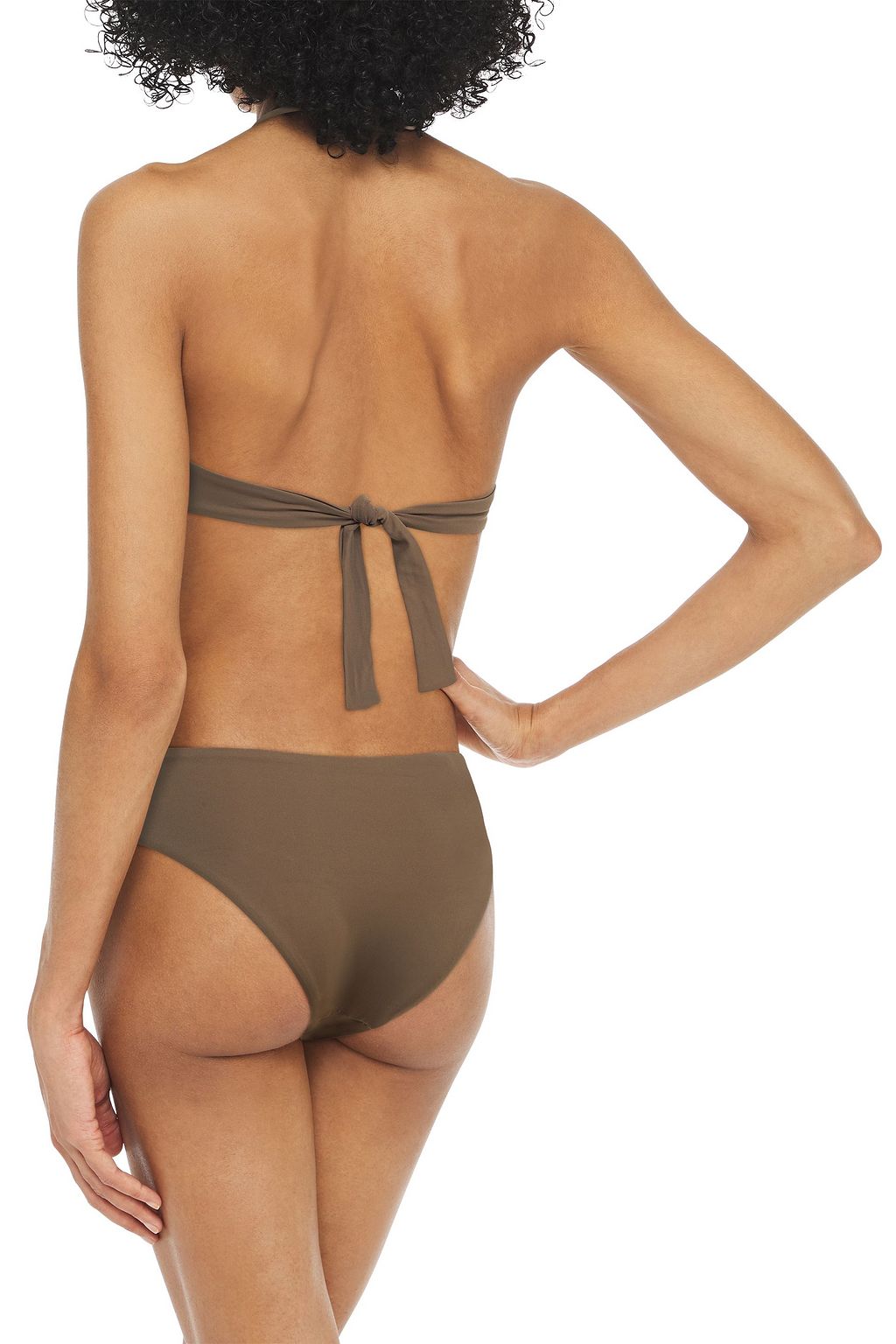 LA PERLA Pleated sequin-embellished mid-rise bikini briefs