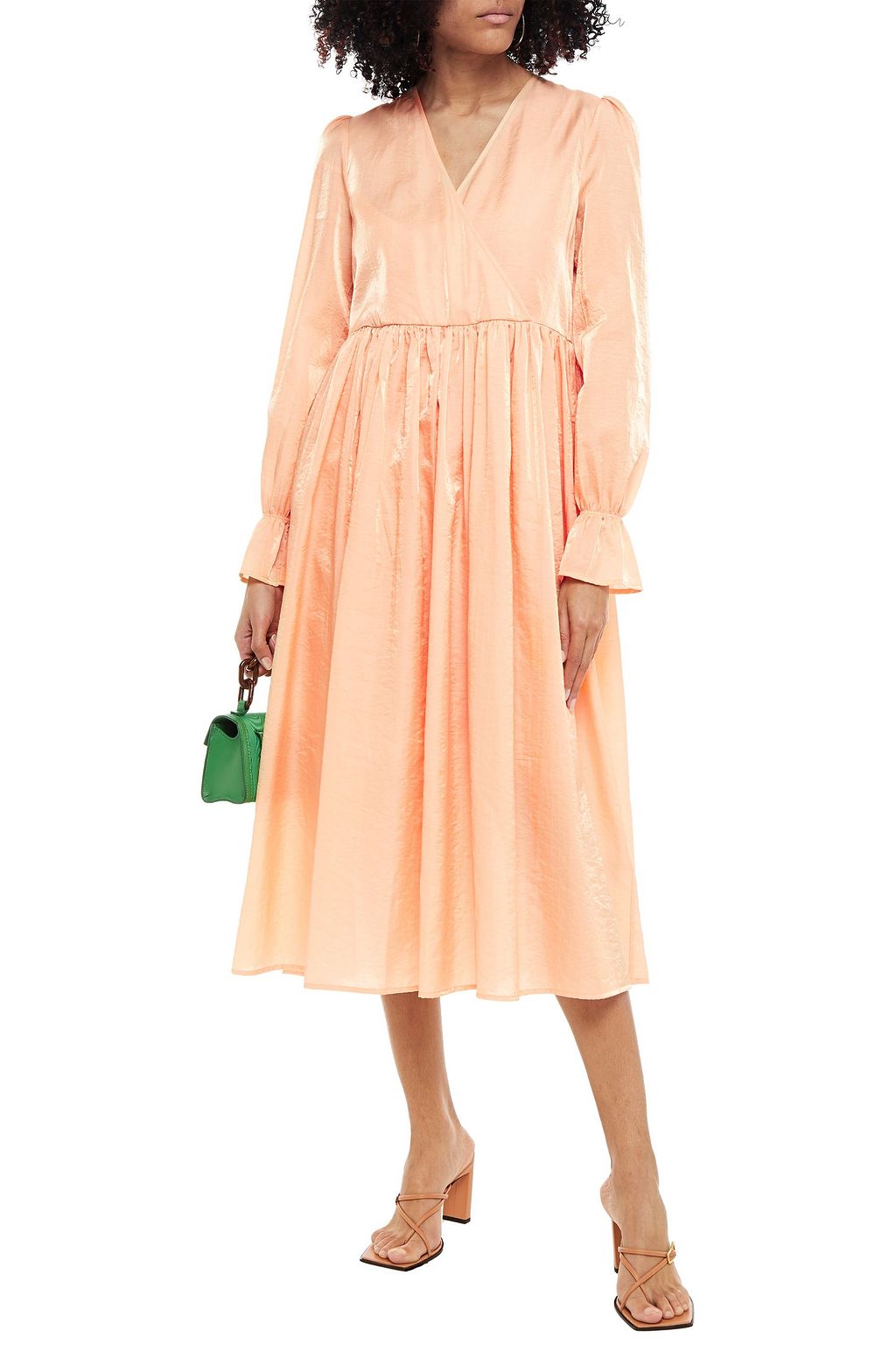 BAUM UND PFERDGARTEN Axelle gathered taffeta midi dress