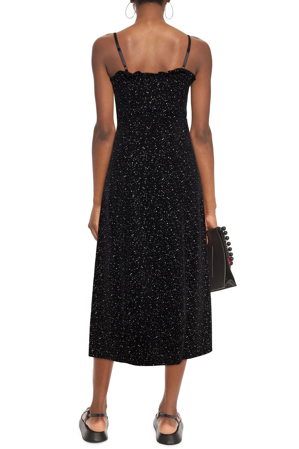 KENZO Metallic polka-dot scuba midi dress