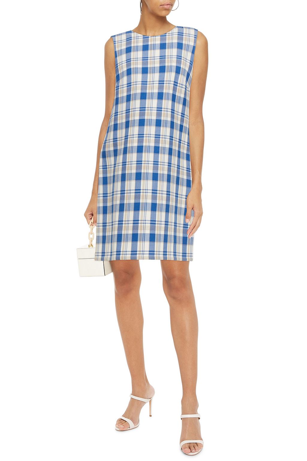 CAROLINA HERRERA Checked cotton-jacquard mini dress