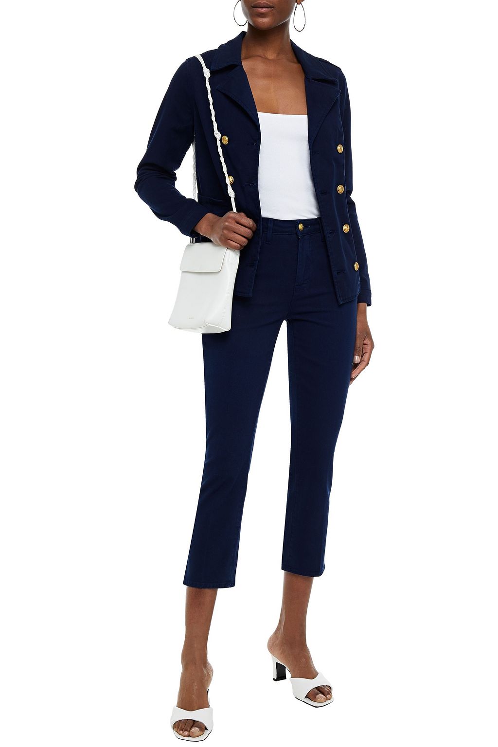 L'AGENCE Allison double-breasted cotton-blend gabardine jacket
