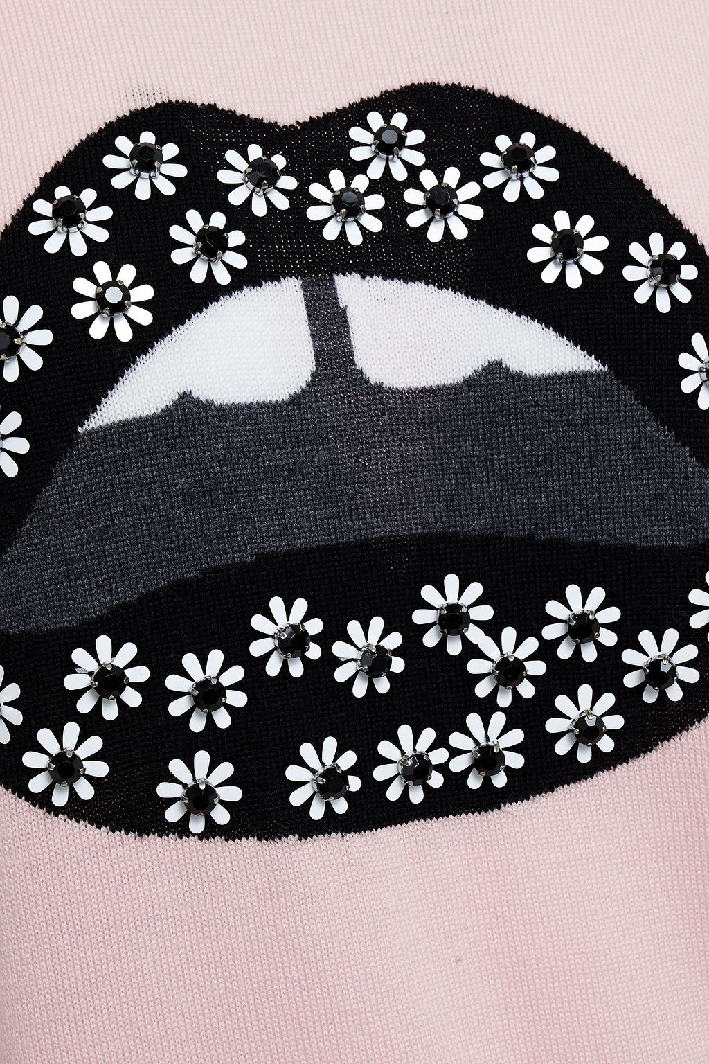 MARKUS LUPFER Mia embellished jacquard-knit merino wool sweater