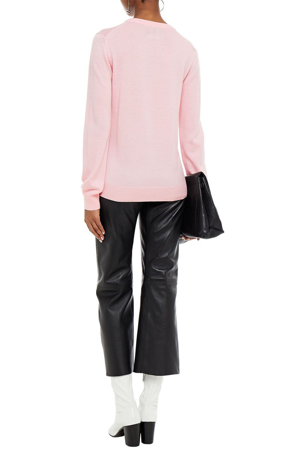 MARKUS LUPFER Mia embellished jacquard-knit merino wool sweater