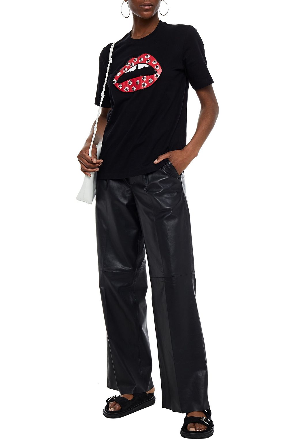 MARKUS LUPFER Alex embellished printed cotton-jersey T-shirt