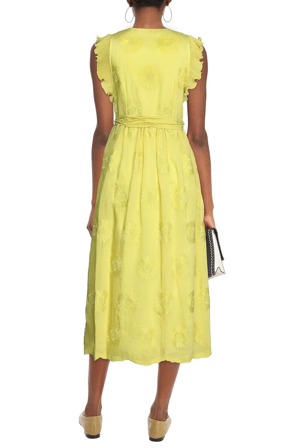 KATE SPADE NEW YORK Embroidered ruffled organza midi dress