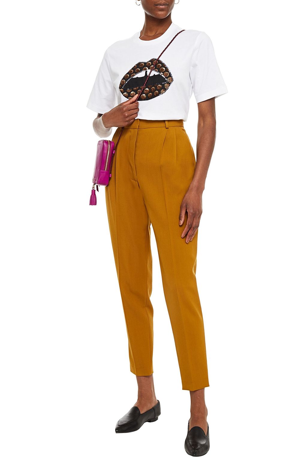 MARKUS LUPFER Alex embellished printed cotton-jersey T-shirt