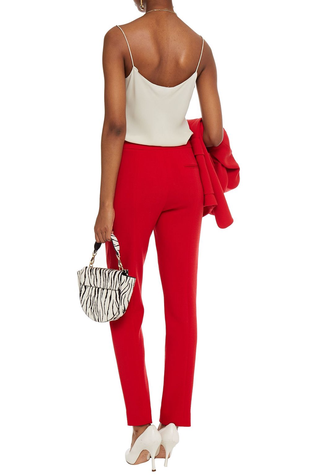 OSCAR DE LA RENTA Wool-blend crepe slim-leg pants