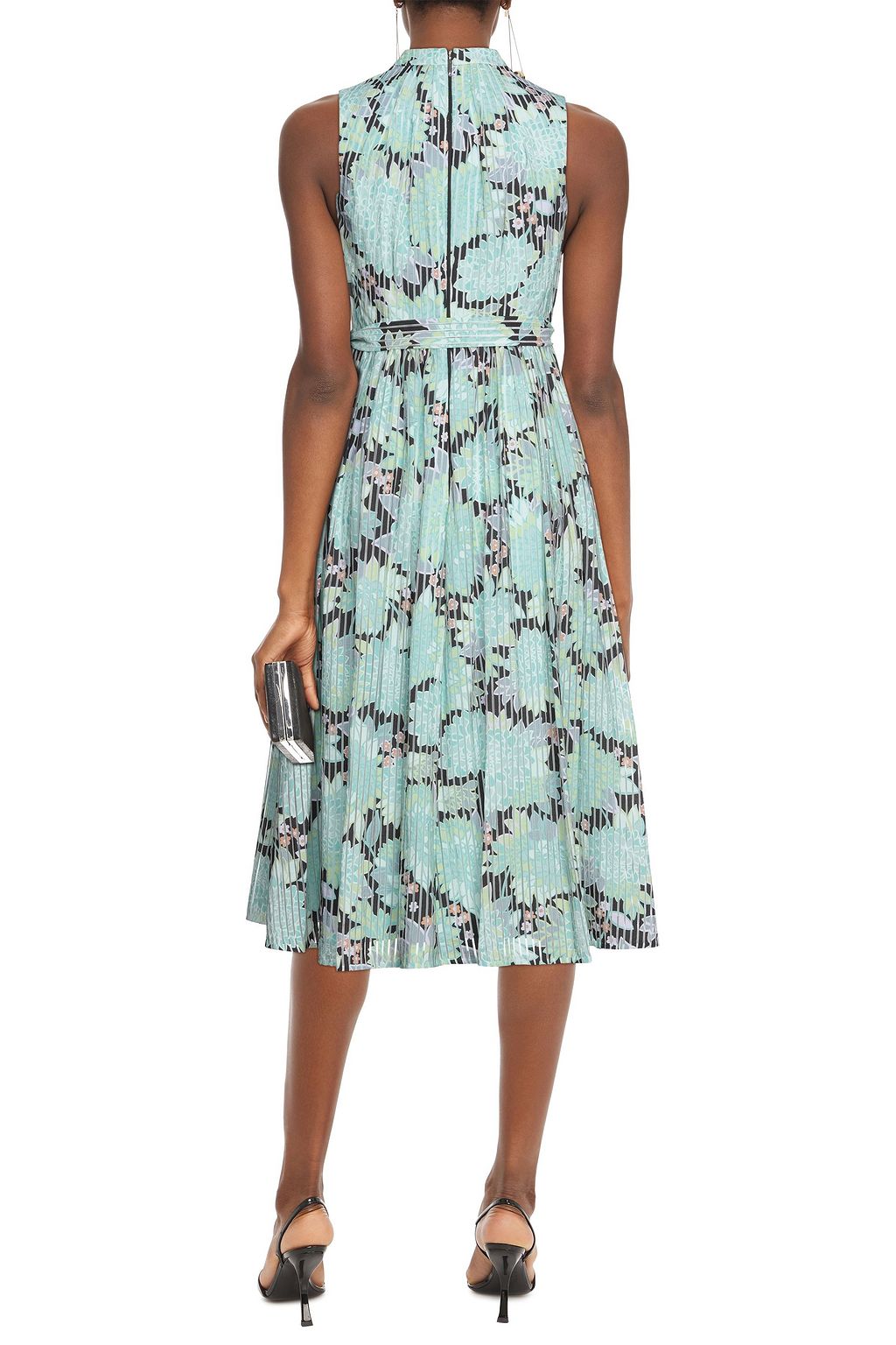 KATE SPADE NEW YORK Gathered burnout floral-print crepe midi dress