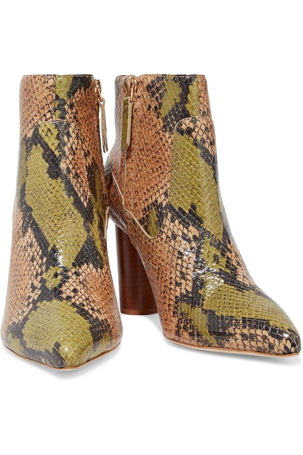 ULLA JOHNSON Helia snake-effect leather ankle boots