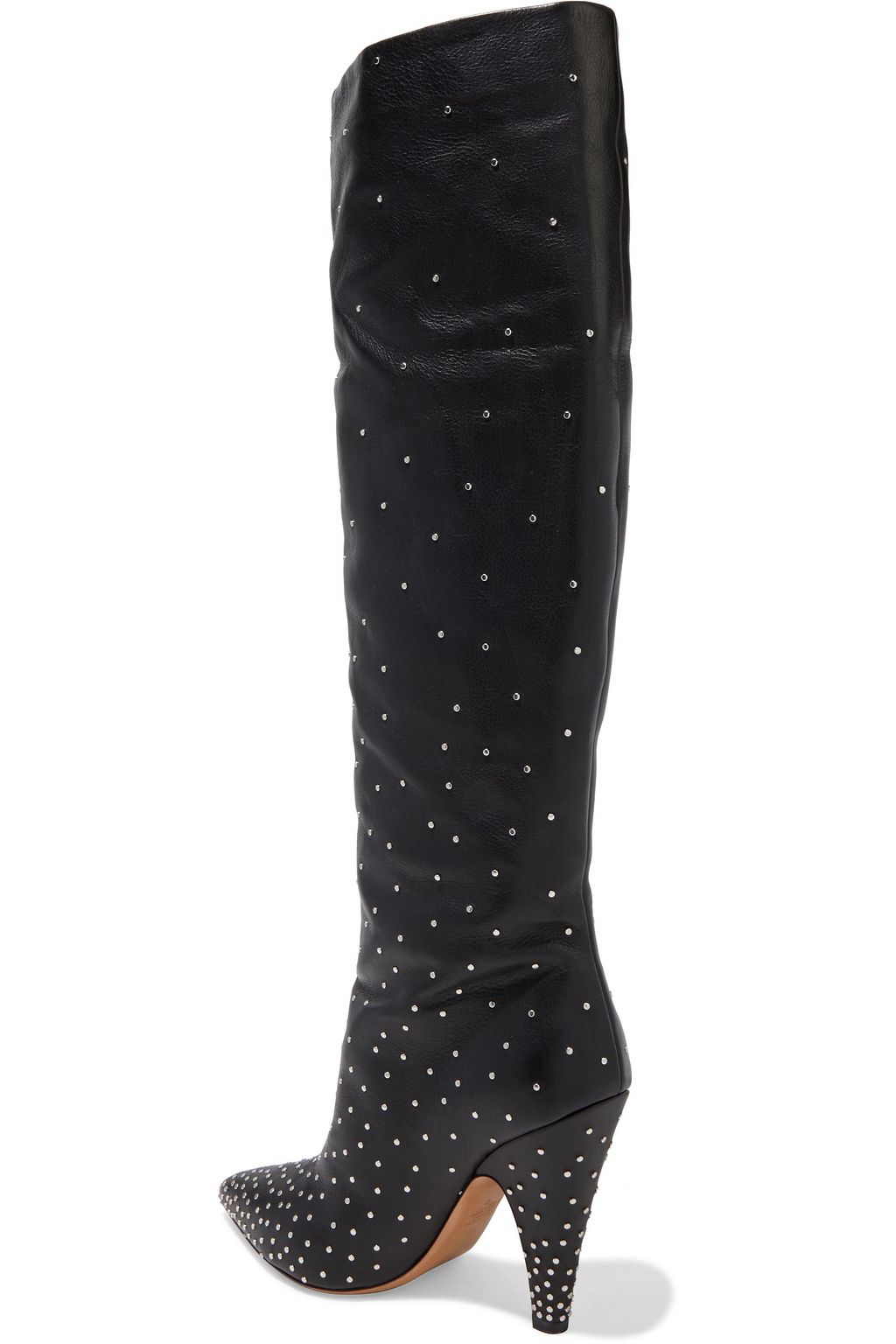 VALENTINO GARAVANI Studded pebbled-leather knee boots