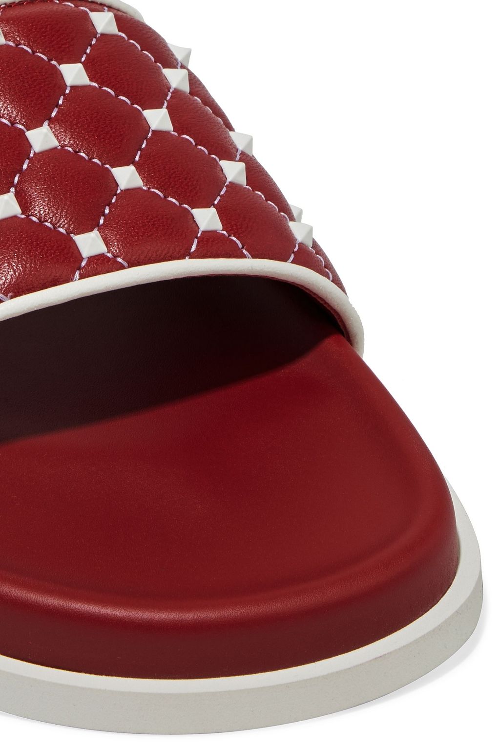 VALENTINO GARAVANI Rockstud Spike quilted leather slides