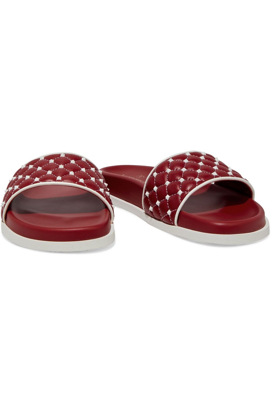 VALENTINO GARAVANI Rockstud Spike quilted leather slides
