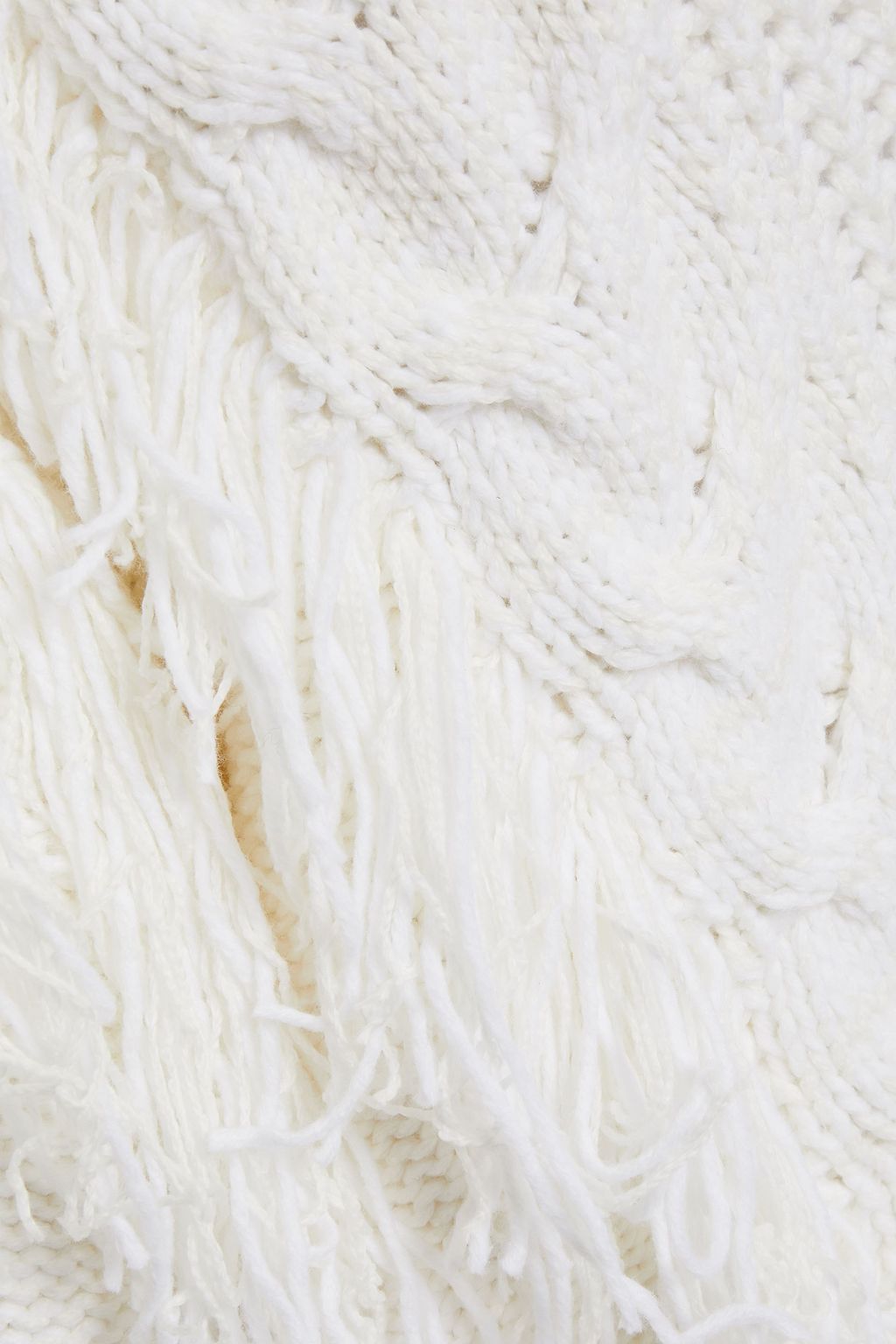 IRO Fringed cable-knit cotton-blend sweater