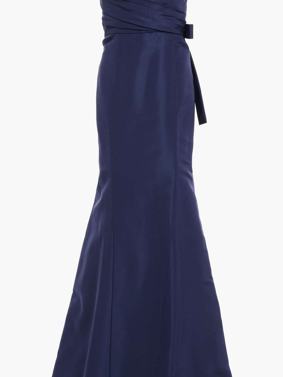 strapless embellished silk-faille gown