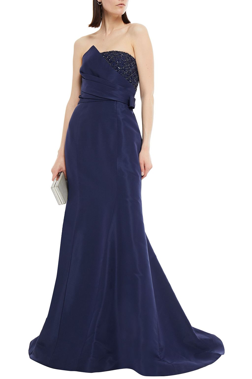 CAROLINA HERRERA Strapless embellished silk-faille gown