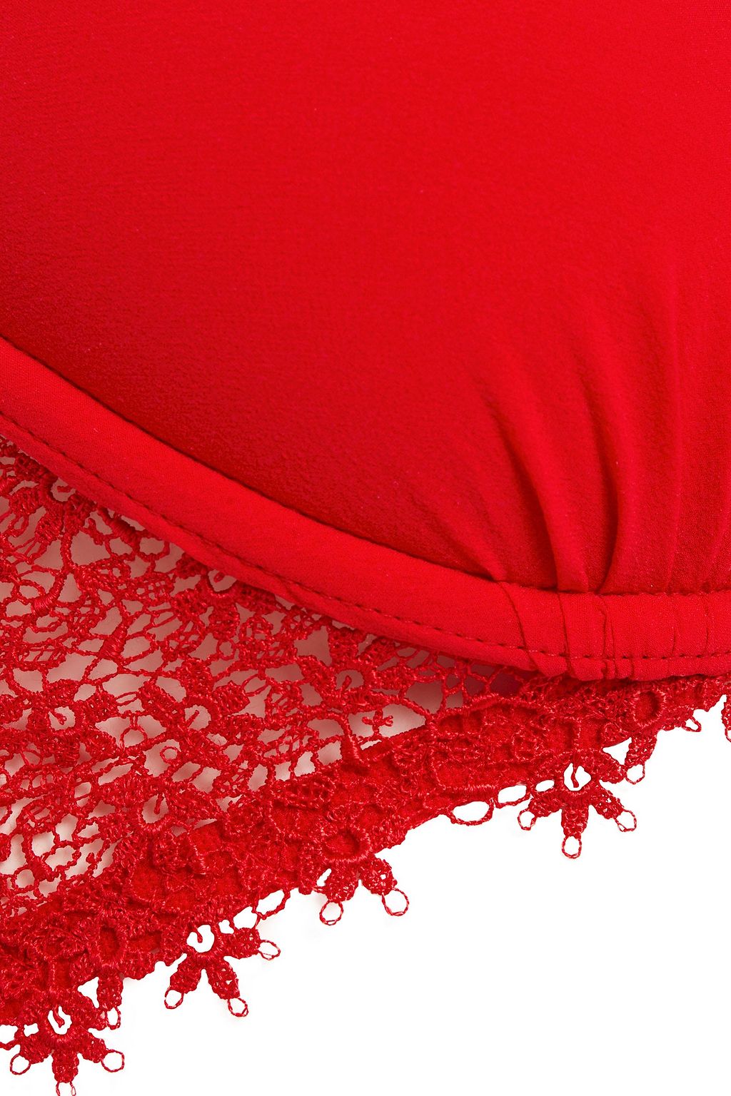LA PERLA Macramé lace-paneled stretch-silk crepe de chine pushup bra