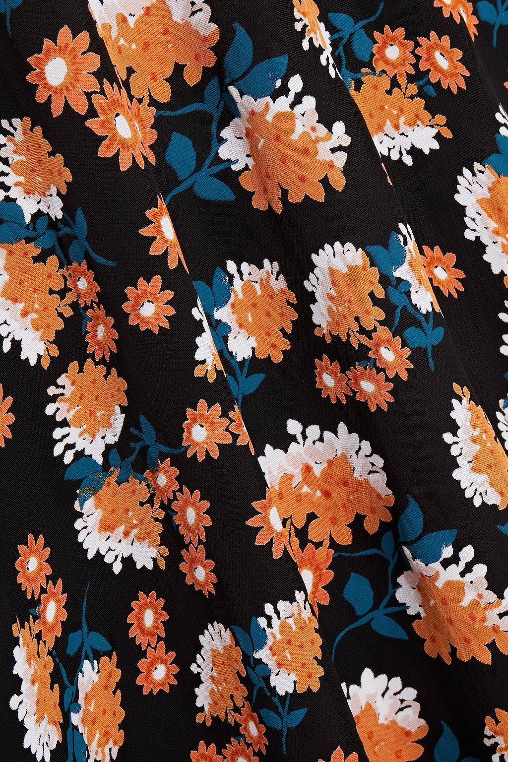 BYTIMO Shirred floral-print stretch-crepe midi dress