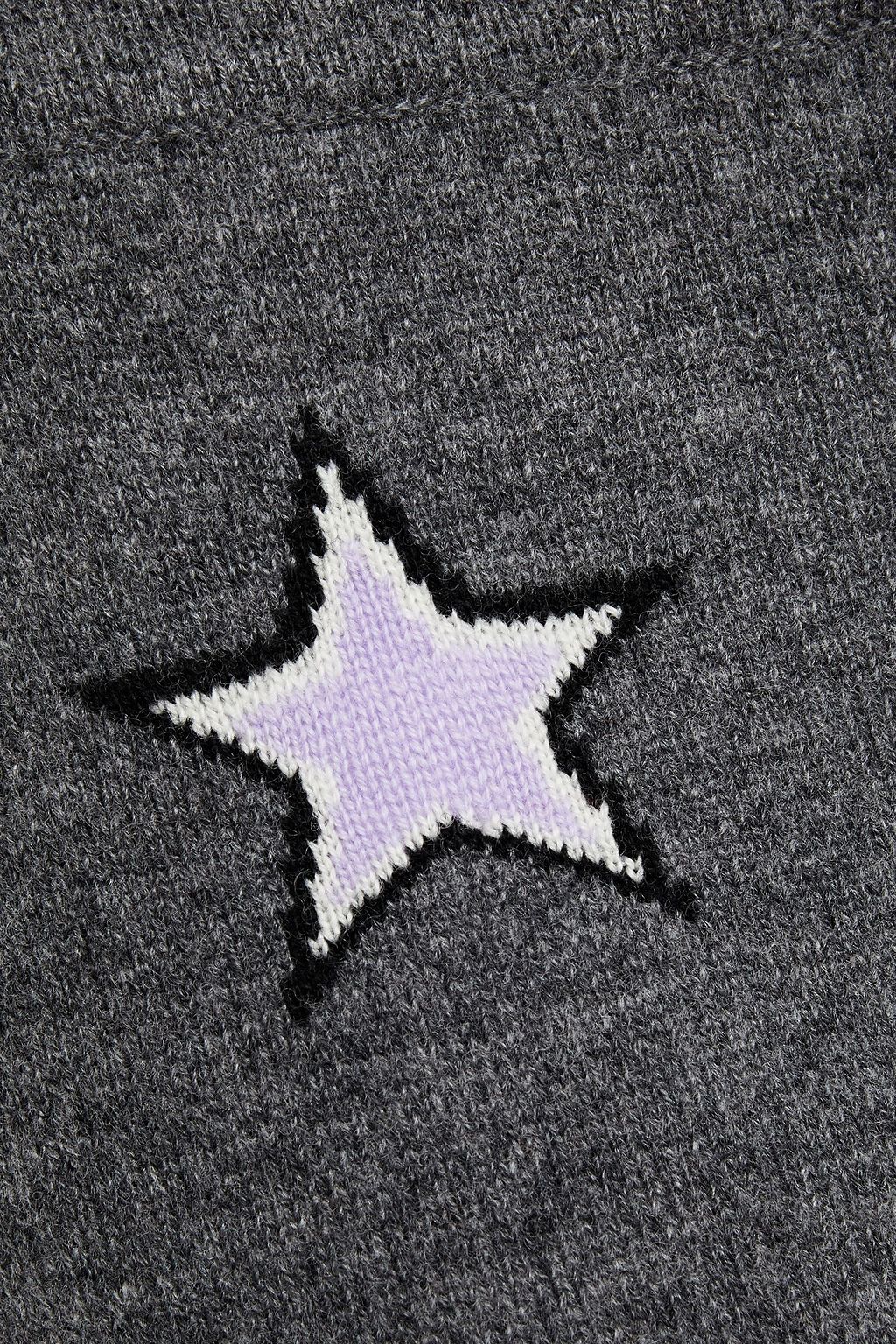 CHINTI & PARKER Cropped intarsia wool and cashmere-blend track pants