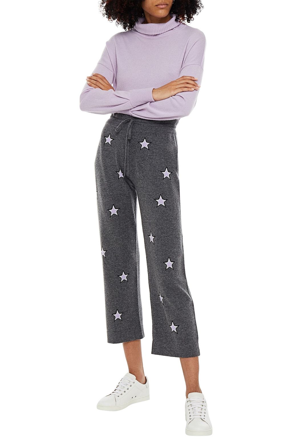 CHINTI & PARKER Cropped intarsia wool and cashmere-blend track pants